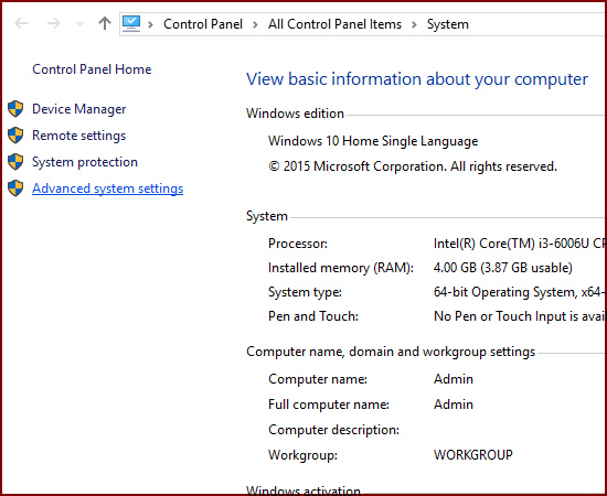 Windows 10 Home Single Language.